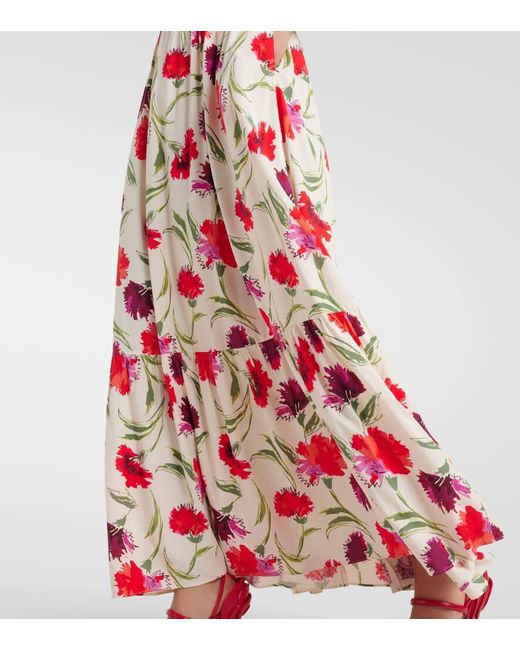 Vestido largo Etta floral Diane von Furstenberg de color Red