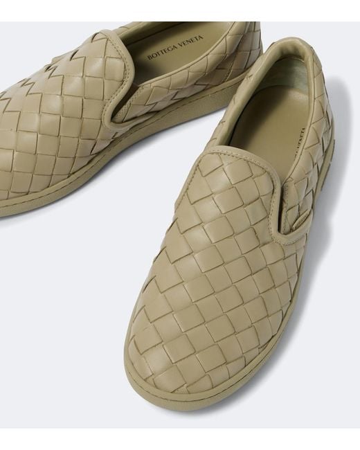 Bottega Veneta Green Sawyer Intrecciato Leather Sneakers for men