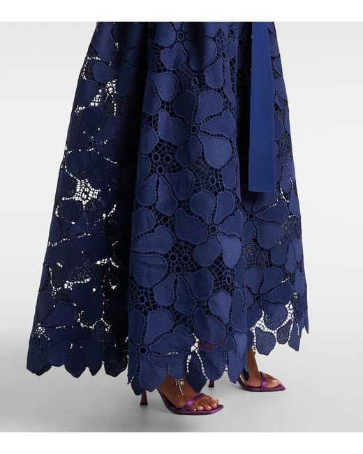 Elie Saab Blue Lace Bustier Gown