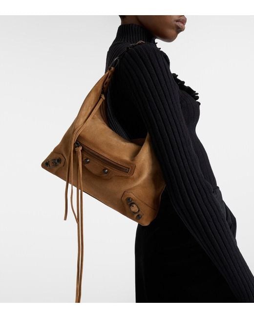 Balenciaga Brown Le City Small Suede Tote Bag