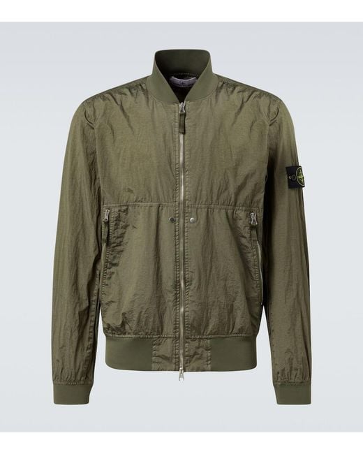 Stone Island Green Compass Bomber Jacket for men