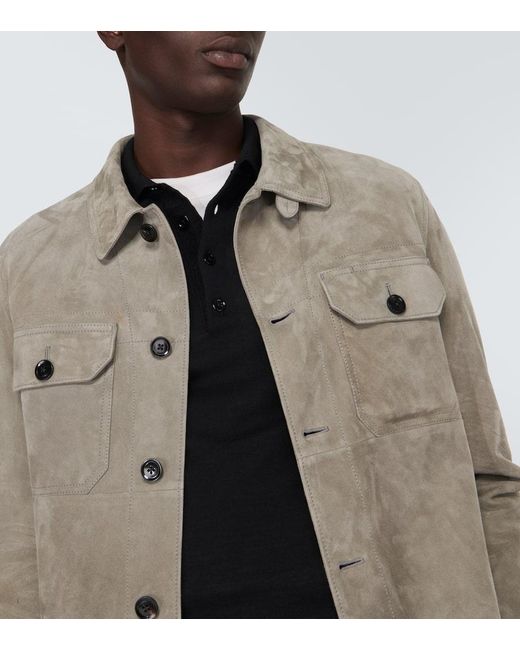 Tom Ford Gray Suede Overshirt for men
