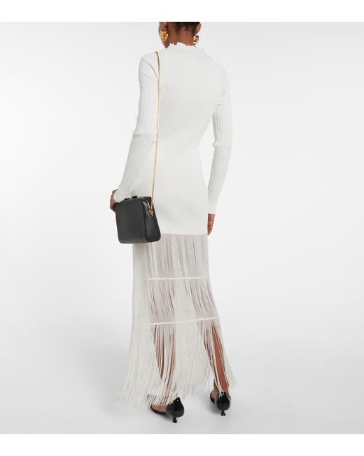 Khaite White Cedar Fringed Maxi Dress