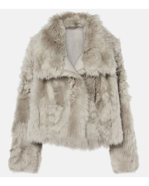Yves Salomon Gray Reversible Shearling Jacket