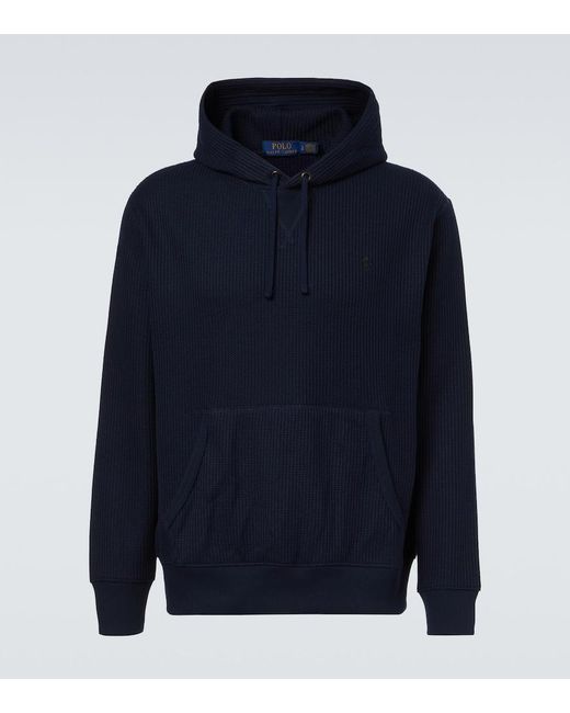Polo Ralph Lauren Blue Waffle-Knit Hoodie for men