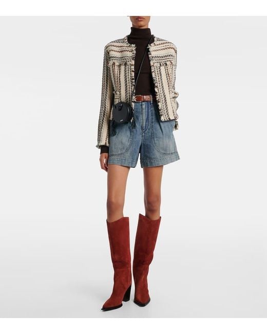 Jimmy Choo Red Cece 80 Suede Knee-High Boots