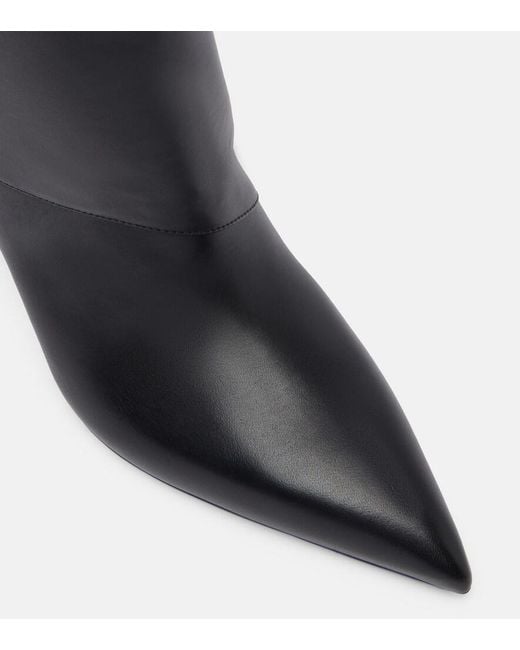 Balmain Black Twist 95 Leather Knee-High Boots