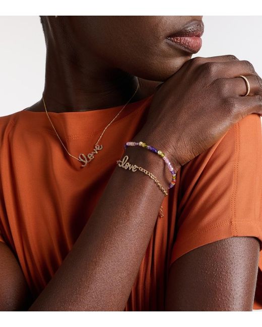 Sydney Evan Natural Love 14Kt And Diamonds Chainlink Bracelet