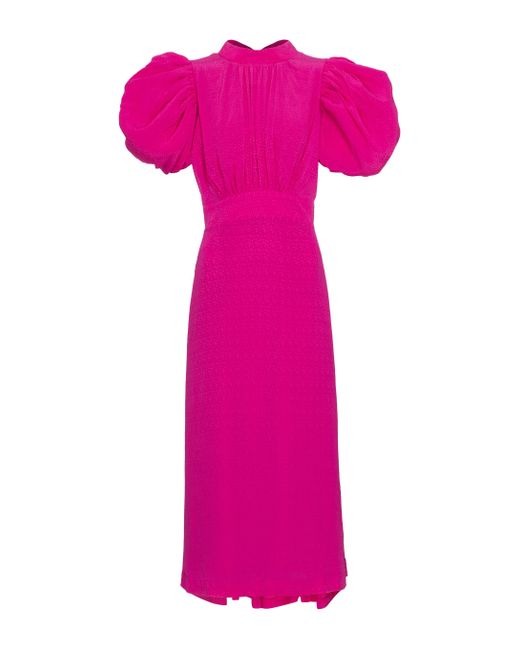 ROTATE BIRGER CHRISTENSEN Dawn Jacquard Midi Dress in Purple | Lyst
