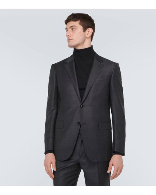 Zegna Gray Trofeo Wool Suit for men