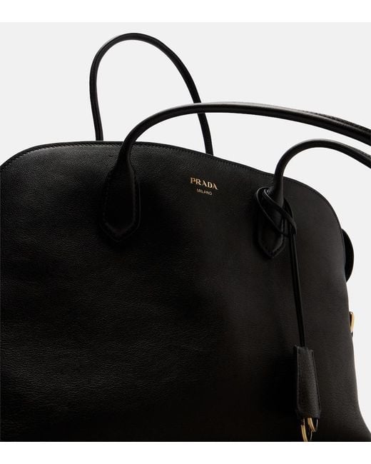Prada Black Large Leather Tote Bag