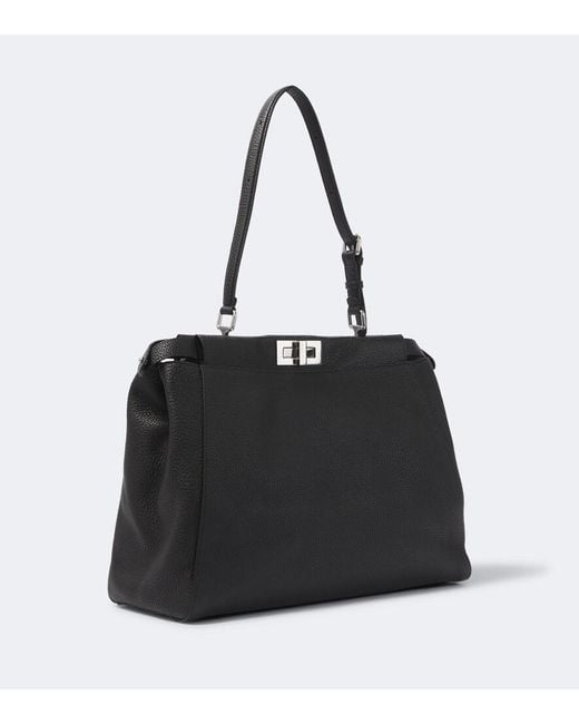 Fendi Black My Peekaboo Leather Tote Bag for men