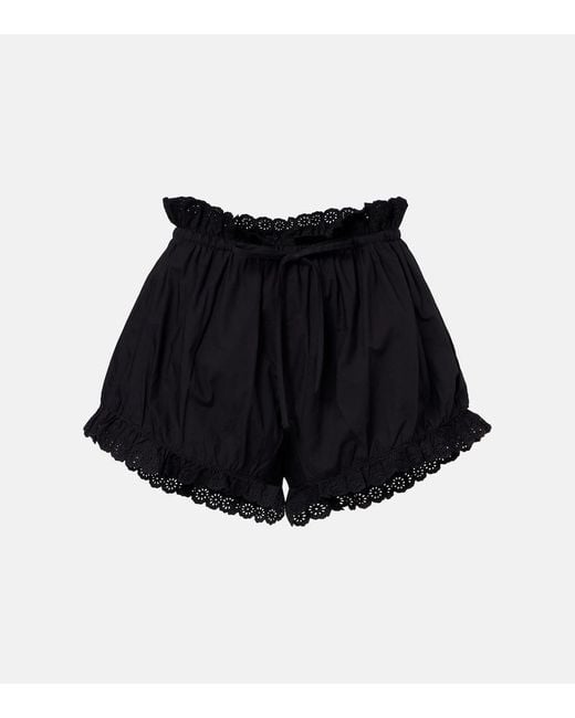 Posse Black Ezra Broderie Anglaise Cotton Shorts