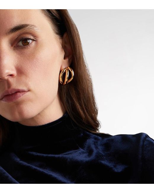 Jennifer Fisher White Abstract Line Small 10Kt-Plated Earrings