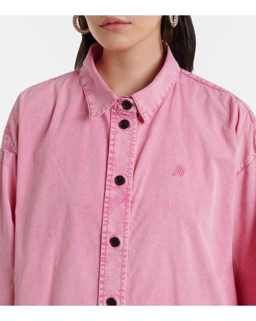 The Attico Pink Hemdjacke Diana Aus Baumwolle