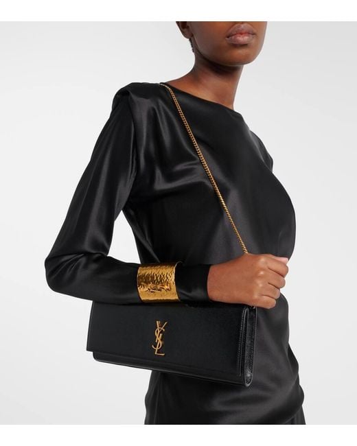 Saint Laurent Black Kate Leather Clutch