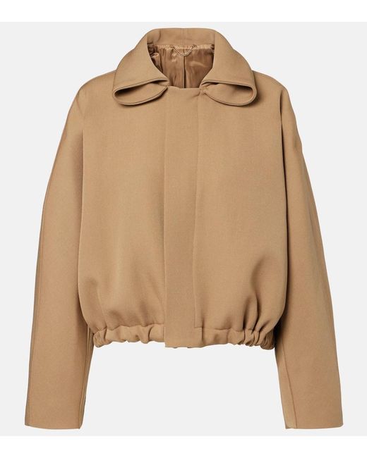 Victoria Beckham Natural Oversized Virgin Wool Jacket