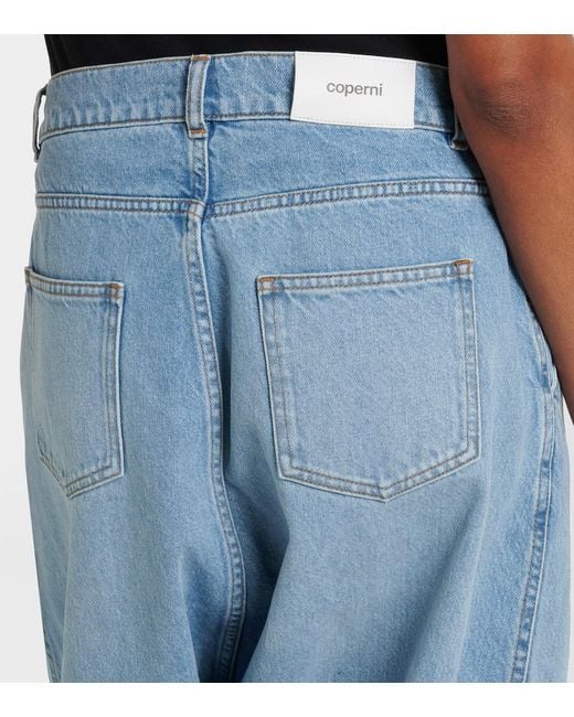 Coperni Blue Front-Slit Balloon Jeans