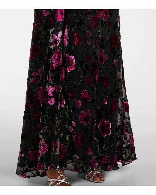 Rodarte Black Devore Velvet Gown
