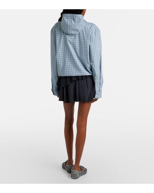 Acne Blue Cotton-Blend Miniskirt