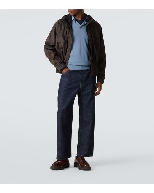 Thom Sweeney Blue Wool Polo Sweater for men