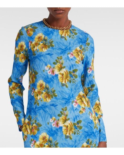 LaDoubleJ Blue Swing Floral Midi Dress