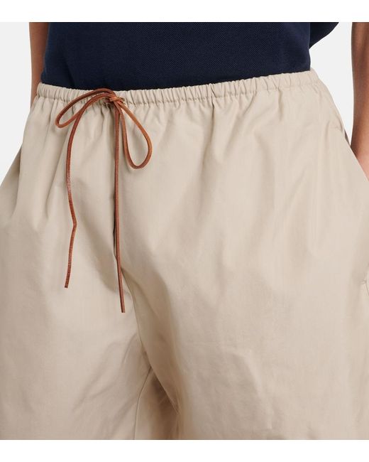 Miu Miu Natural Cotton-Blend Bermuda Shorts