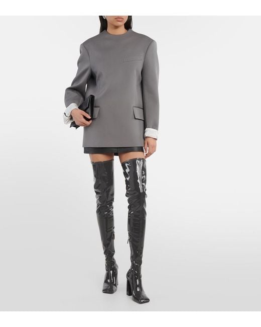 AMINA MUADDI Black Marine Stretch 95 Latex Over-The-Knee Boots