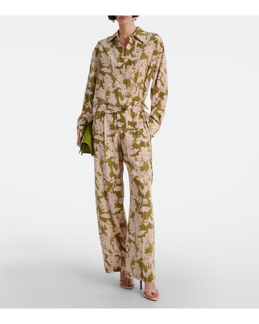 Blouse Imprimee En Soie Victoria Beckham en coloris Brown
