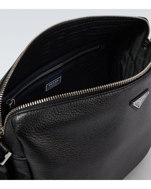 Prada Black Leather Shoulder Bag for men