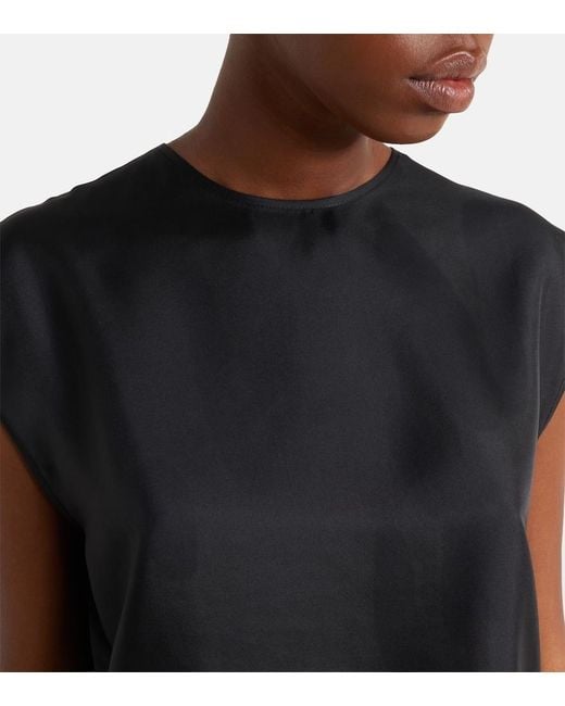 Asceno Black Dasha Silk Twill Top
