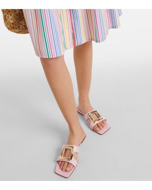 Roger Vivier Pink Viv' By The Sea Leather Sandals