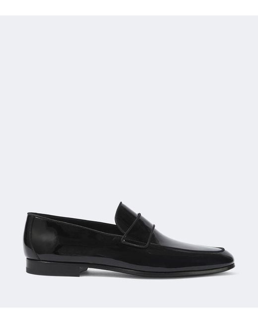 Magnanni Shoes Black Patent Leather Loafers for men