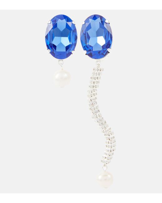 Boucles d'oreilles clip a cristaux et perles Magda Butrym en coloris Blue