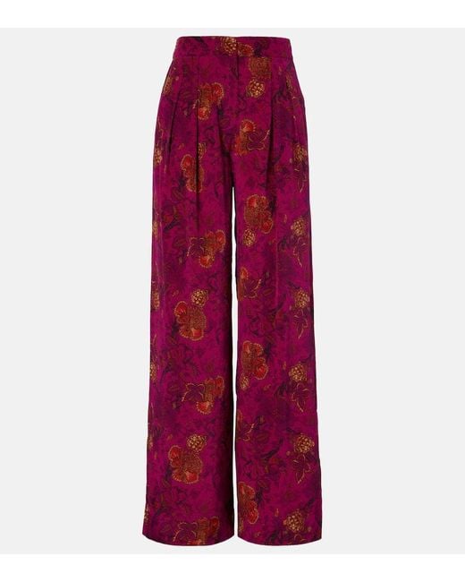 Ulla Johnson Red Weite Hose Aviva Aus Crepe De Chine Aus Seide