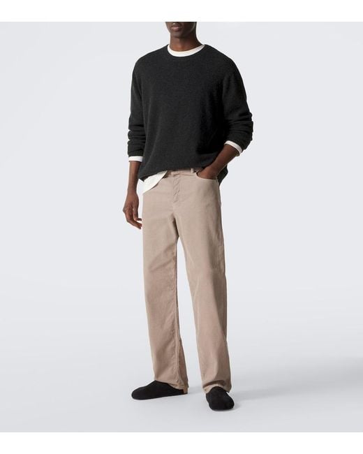 The Row Black New Lucca Suede Slip-On Shoes for men