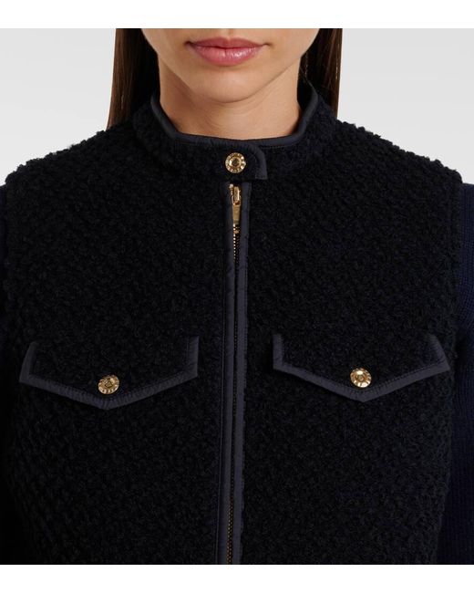 Moncler Blue Virgin Wool Boucle Vest