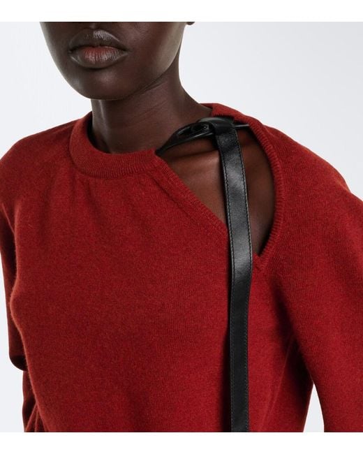Ferragamo Red Cutout Wool And Cashmere-Blend Sweater