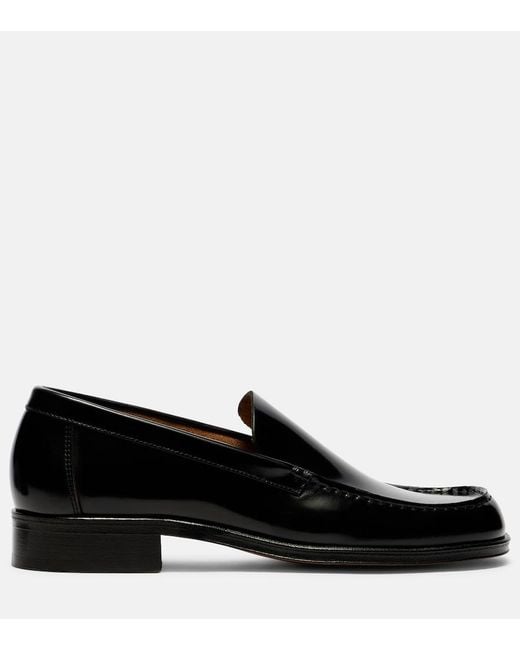 Lemaire Black Leather Loafers
