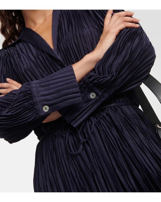 Vince Blue Pleated Midi Dress