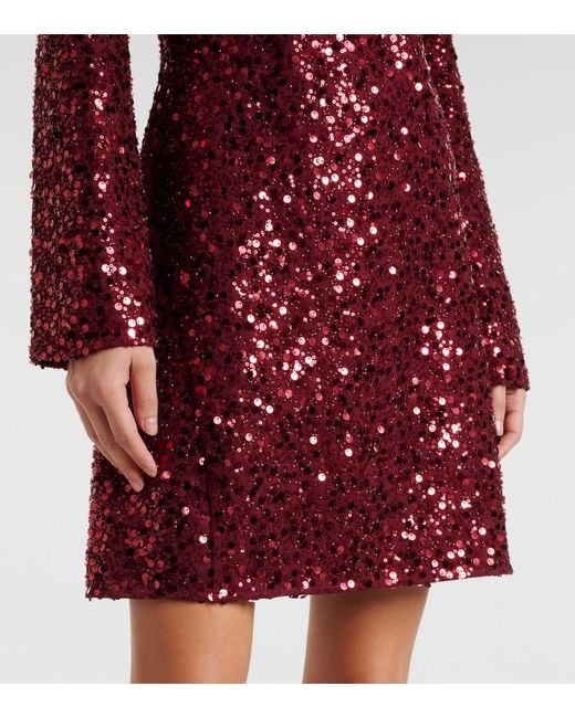 Jonathan Simkhai Red Safia Sequined Minidress
