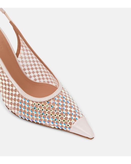 Malone Souliers Pink Vesper 70 Embellished Slingback Pumps