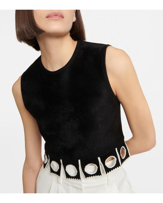 Alaïa Black Sleeveless Cropped Top