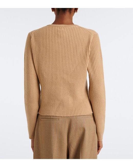 Jardin Des Orangers Natural Ribbed-Knit Wool And Cashmere Cardigan