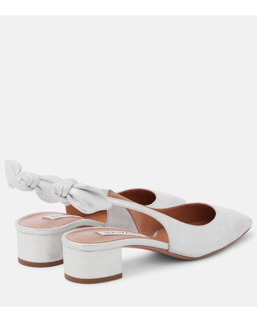 Aquazzura Metallic Slingback-Pumps Very Bow