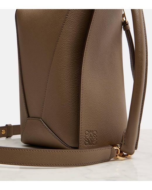 Loewe Brown Puzzle Edge Small Leather Tote Bag