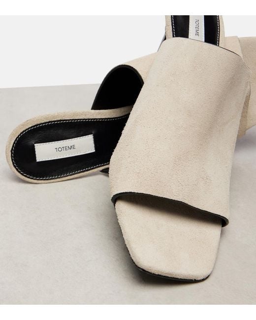 Totême  White Suede Mules