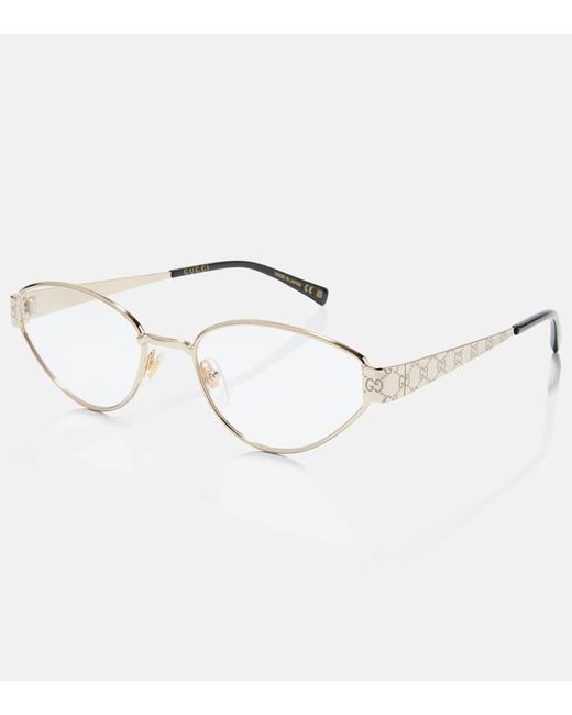 Gucci Metallic Ssima Cat-Eye Glasses