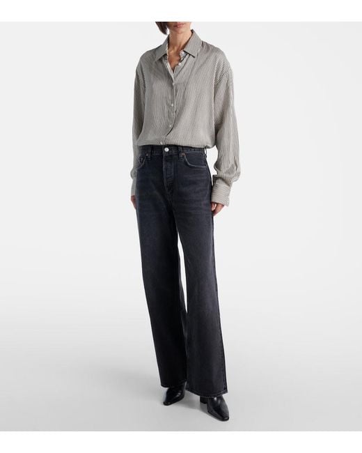 Agolde Blue Low Slung Baggy Wide-Leg Jeans