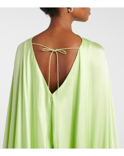 Roksanda Green Caped Satin Gown